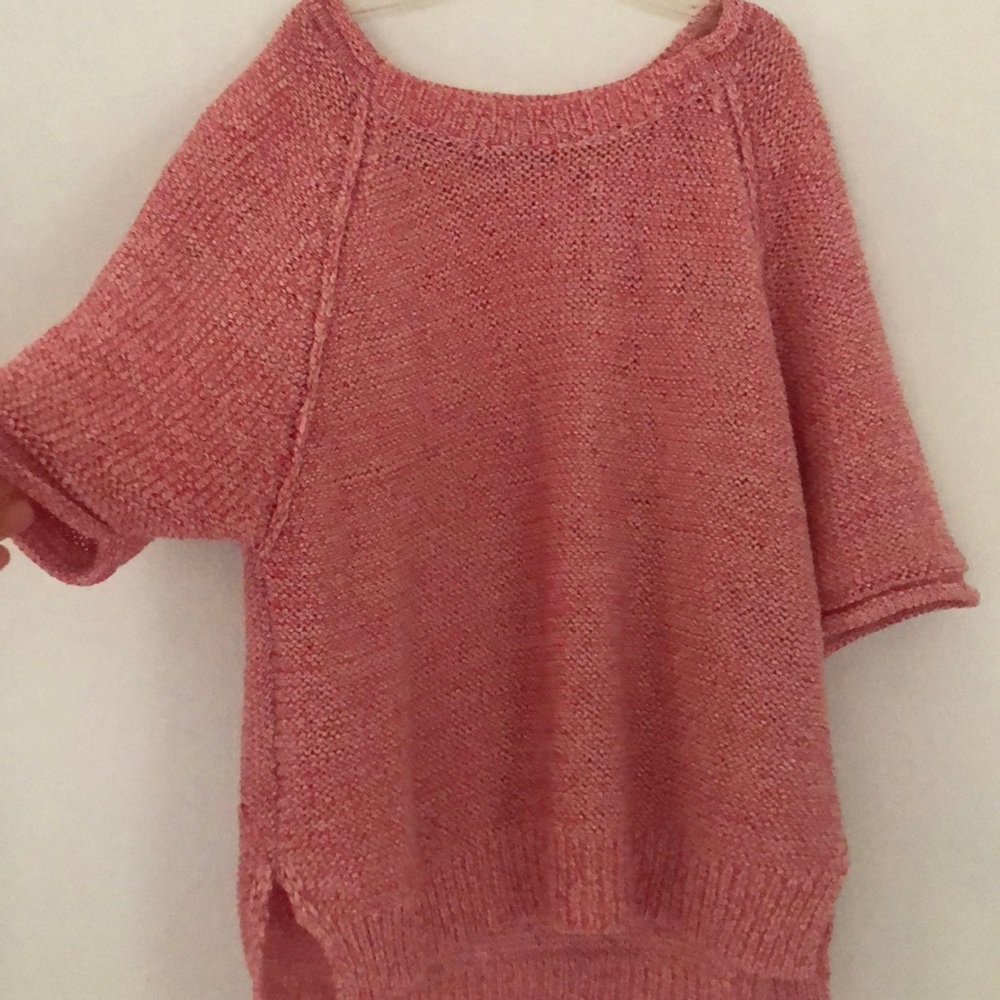 Ellen Tracy Pink Short Sleeve Sweater